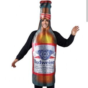 Budweiser Beer Bottle Costume with Red and Blue Accents